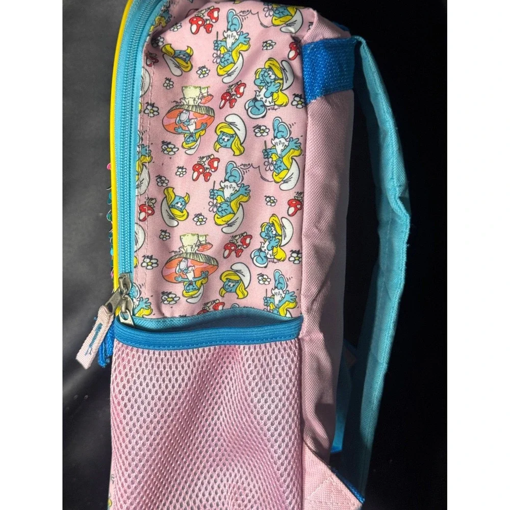 The Smurfs Smurfette Sequin Backpack and Pencil Pouch Set Pink Blue Kids School